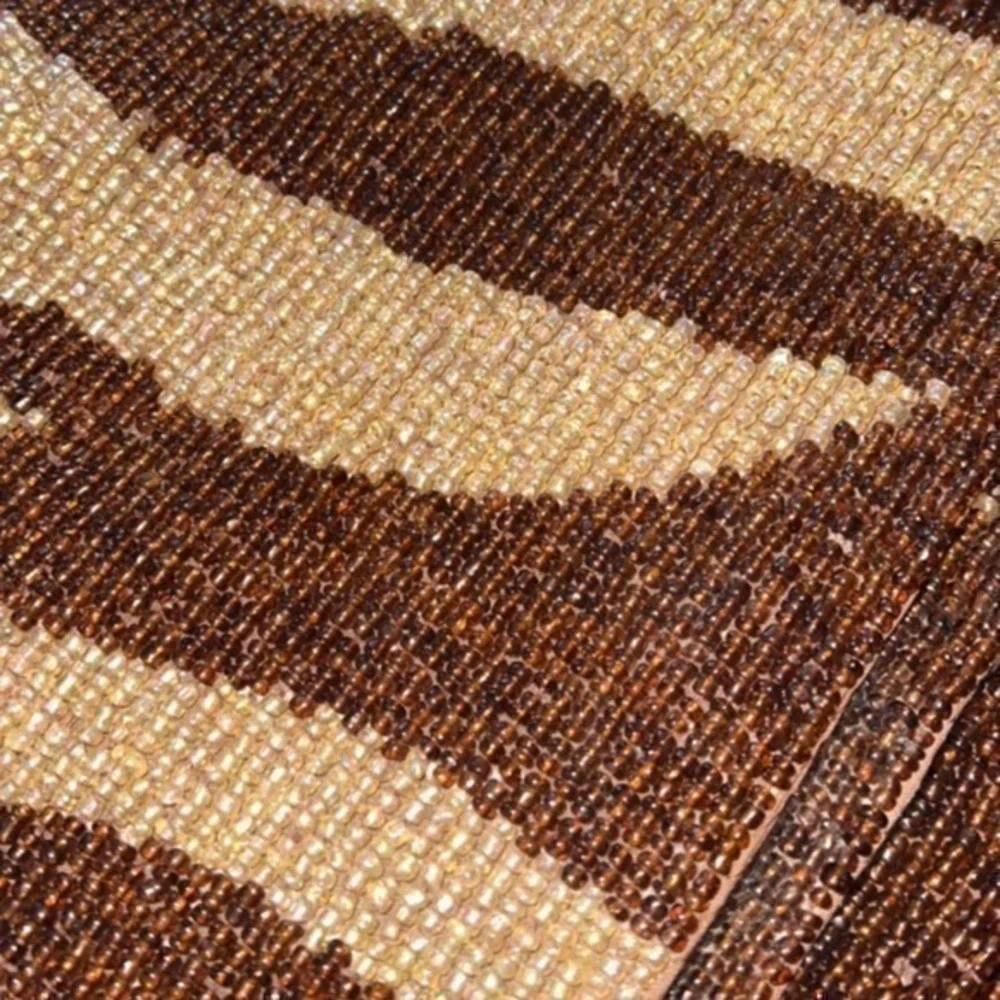 Set of 4 Z Gallerie Modern Contemporary‎ Zebra Print Brown Beaded Place Mats